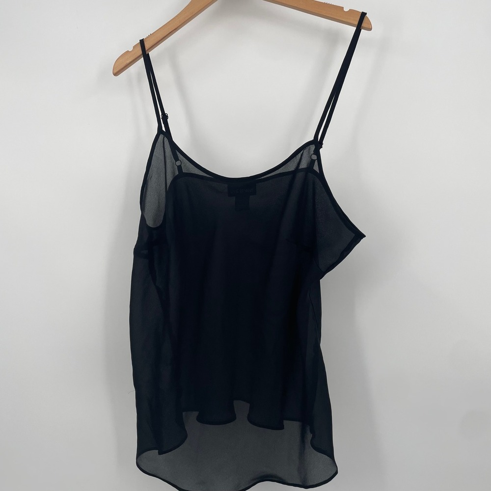 Lane Bryant Black Sheer Chiffon Camisole Adjustable Strap Tank Top Womens 18/20